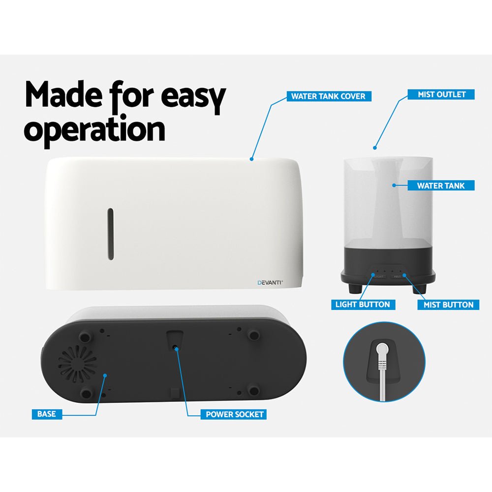 Aroma Diffuser Aromatherapy Flame 240ml - Appliances > Aroma Diffusers & Humidifiers > Aroma Diffusers - Rivercity House & Home Co. (ABN 18 642 972 209) - Affordable Modern Furniture Australia