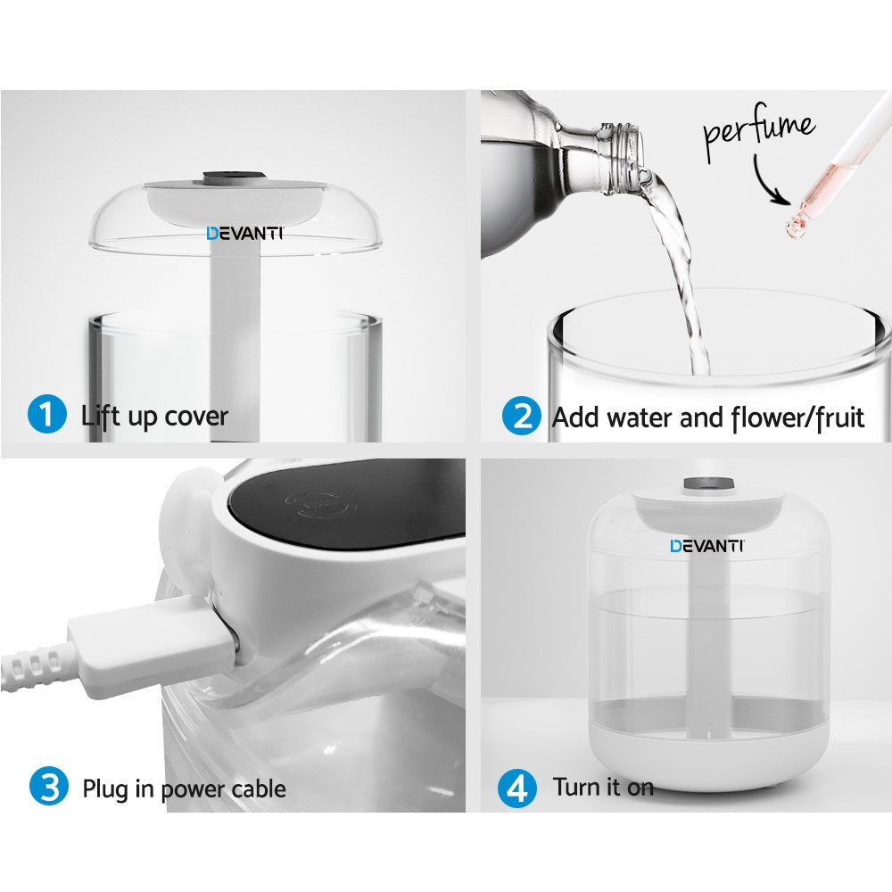 Aroma Diffuser Aromatherapy Humidifier 1L - Appliances > Aroma Diffusers & Humidifiers > Aroma Diffusers - Rivercity House & Home Co. (ABN 18 642 972 209) - Affordable Modern Furniture Australia