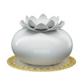 Ultrasonic 200ml Lotus Aroma Diffuser with Timer and LED Touch Controls - White