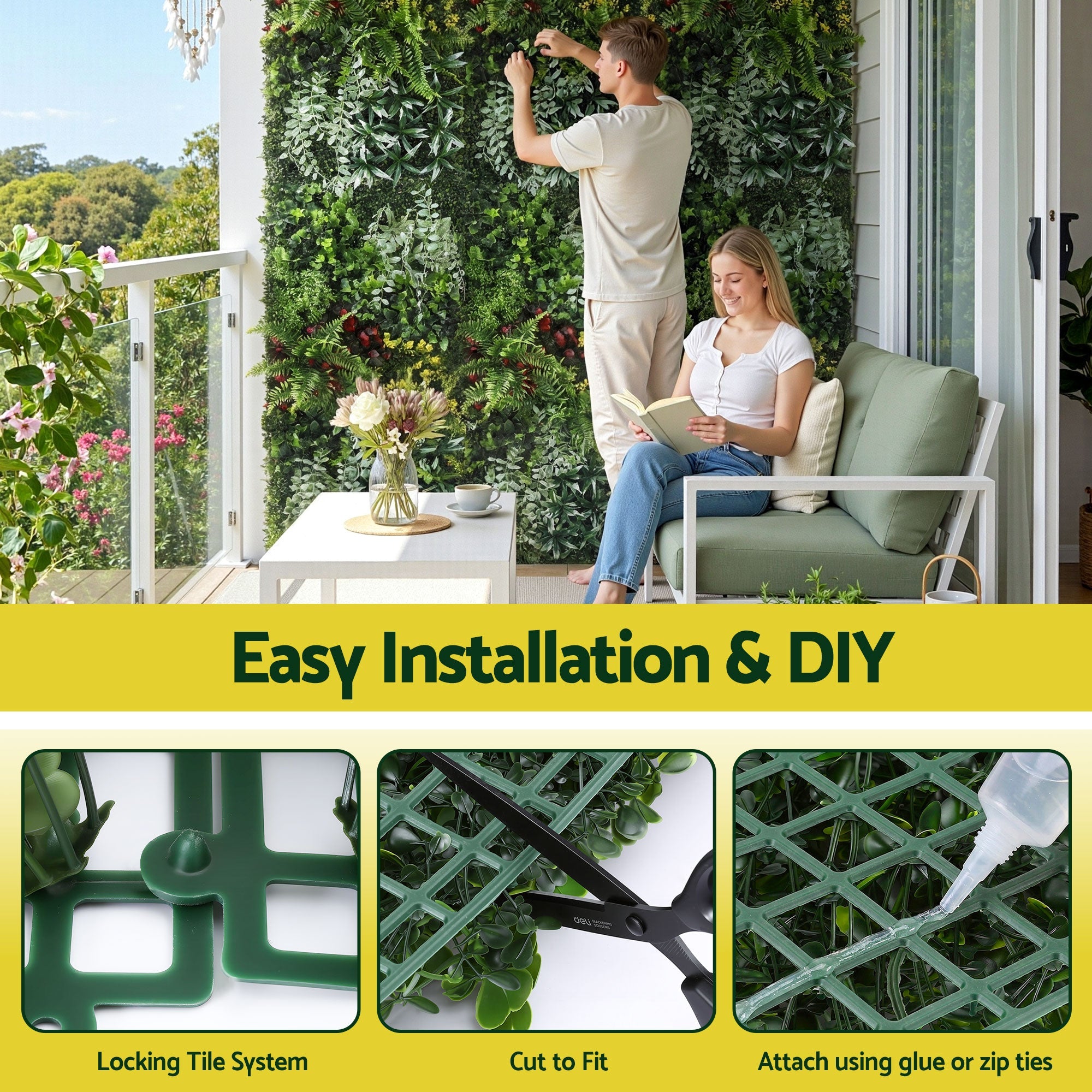 Artificial Boxwood Wall Panel 50x100cm Hedge Grass Backdrop - Green - Home & Garden > Artificial Plants > Artificial Wall Plants - Rivercity House & Home Co. (ABN 18 642 972 209) - Affordable Modern Furniture Australia