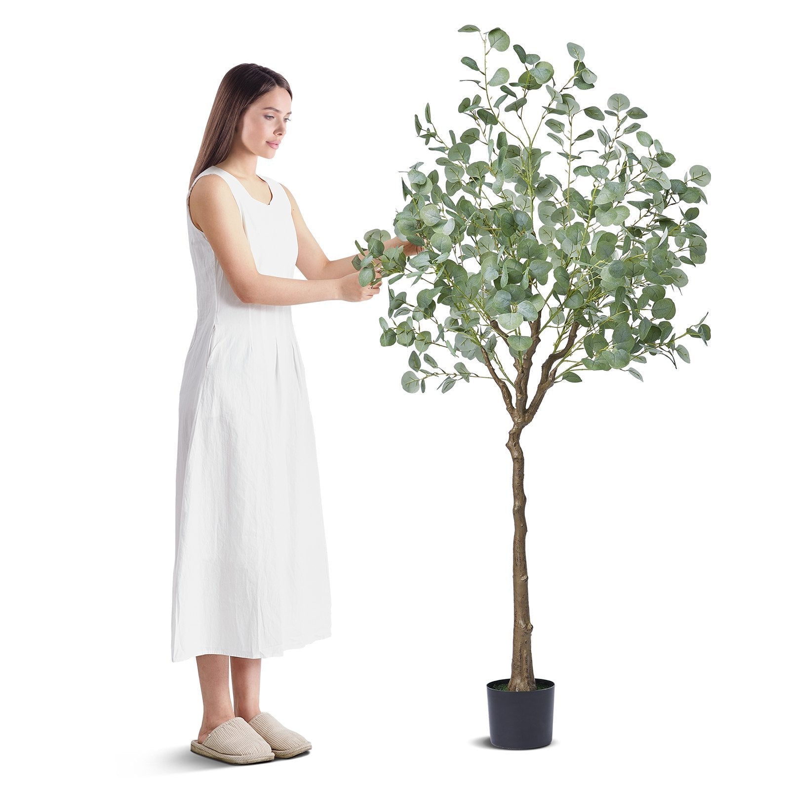 Artificial Eucalyptus Tree 15.2cm with Anti-Tip Protection Low-Maintenance Faux Plant - Green - Home & Garden > Artificial Plants > Artificial Hanging Plants - Rivercity House & Home Co. (ABN 18 642 972 209) - Affordable Modern Furniture Australia