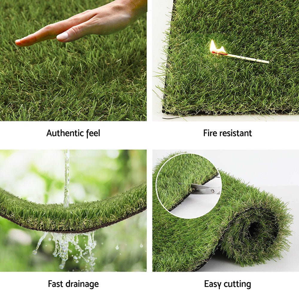 Artificial Grass 35mm 1mx10m Synthetic Fake Lawn Turf Plastic Plant 4 - coloured - Home & Garden > Artificial Plants - Rivercity House & Home Co. (ABN 18 642 972 209) - Affordable Modern Furniture Australia