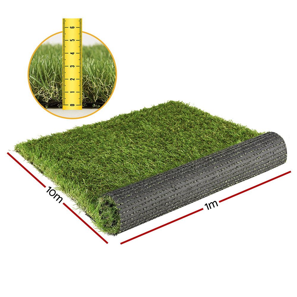 Artificial Grass 35mm 1mx10m Synthetic Fake Lawn Turf Plastic Plant 4 - coloured - Home & Garden > Artificial Plants - Rivercity House & Home Co. (ABN 18 642 972 209) - Affordable Modern Furniture Australia