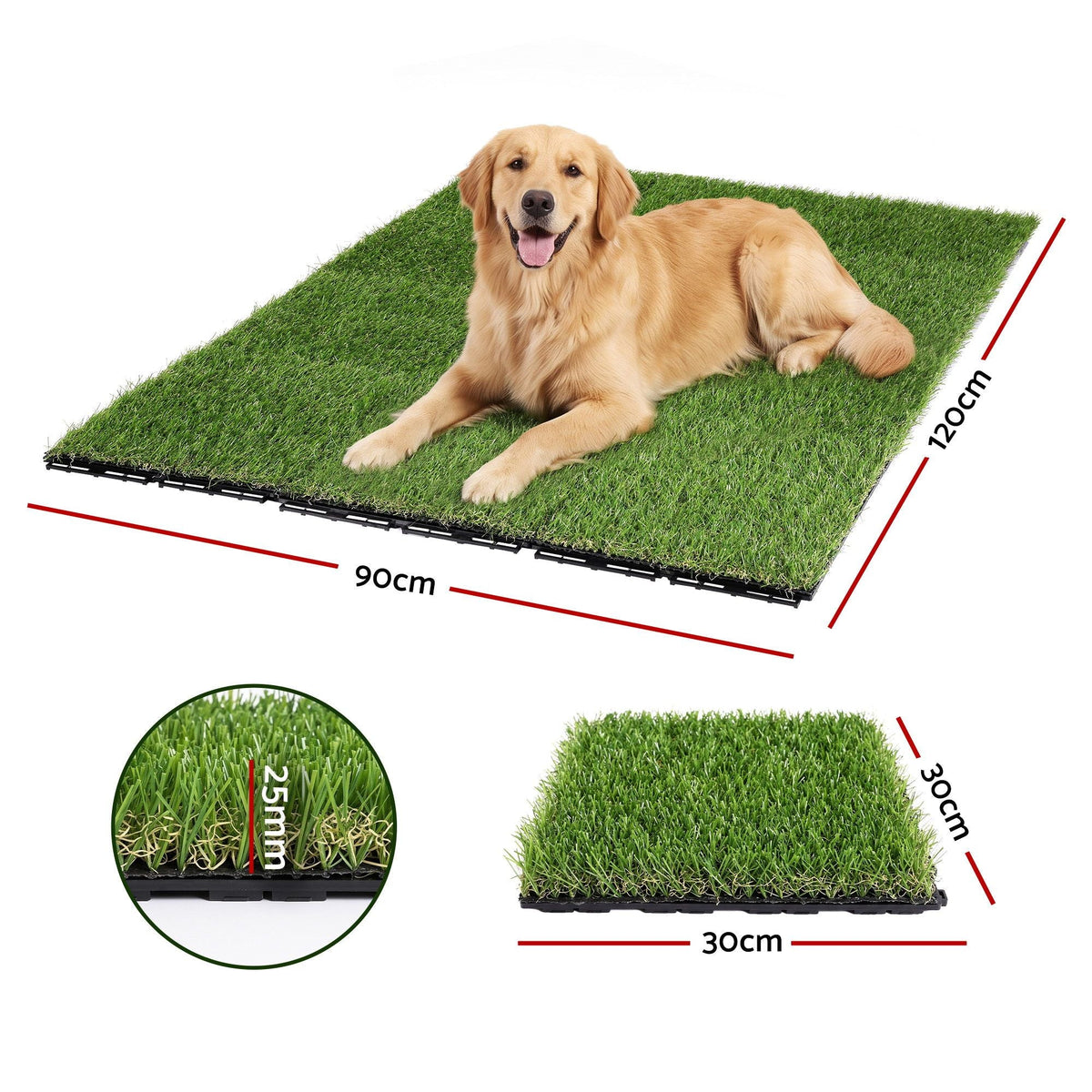 Artificial Grass Turf Tiles Interlocking Mat for Balcony and Pets 12 Pack - Home & Garden > Artificial Plants > Artificial Grass - Rivercity House & Home Co. (ABN 18 642 972 209) - Affordable Modern Furniture Australia