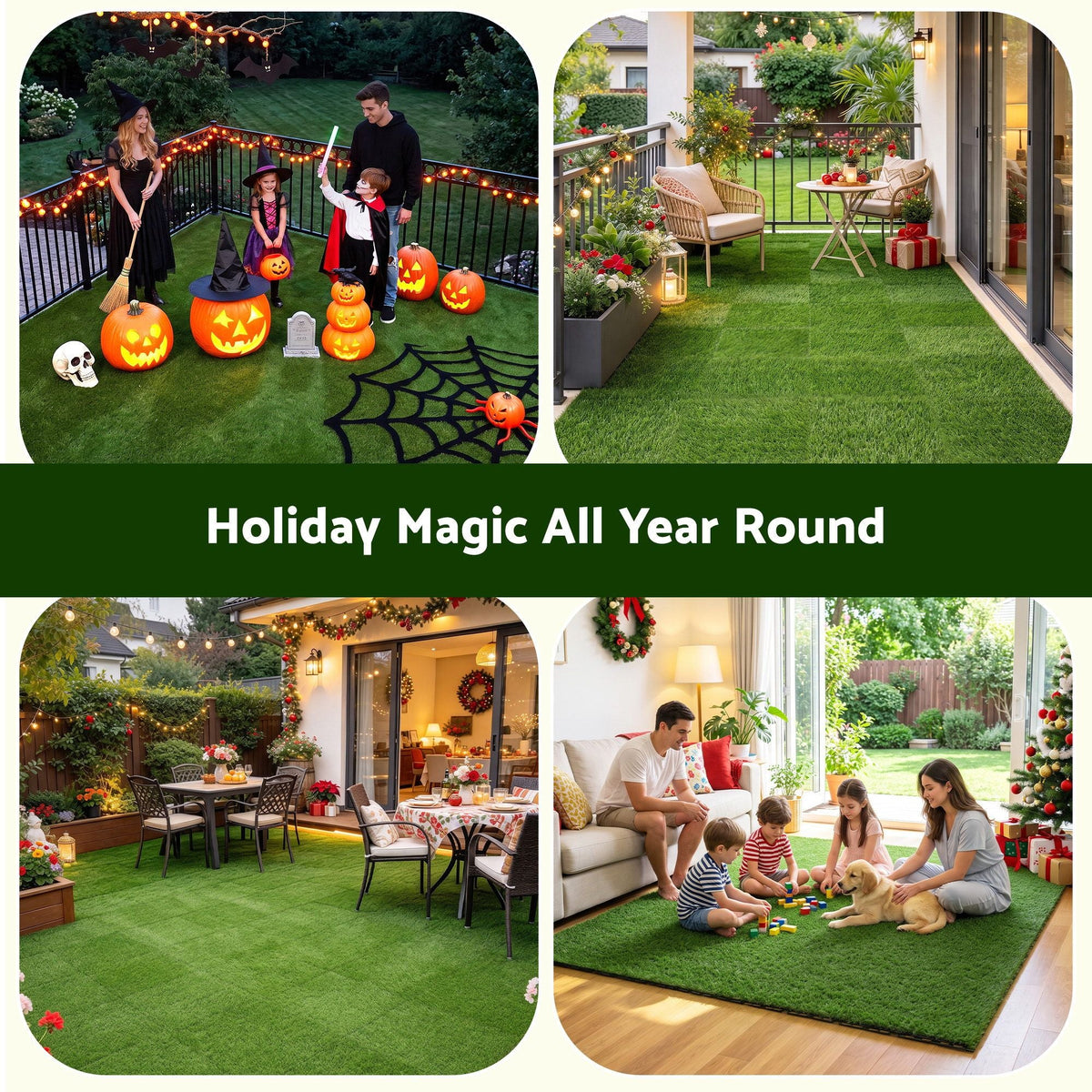 Artificial Grass Turf Tiles Interlocking Mat for Balcony and Pets 9 Pack - Home & Garden > Artificial Plants > Artificial Grass - Rivercity House & Home Co. (ABN 18 642 972 209) - Affordable Modern Furniture Australia