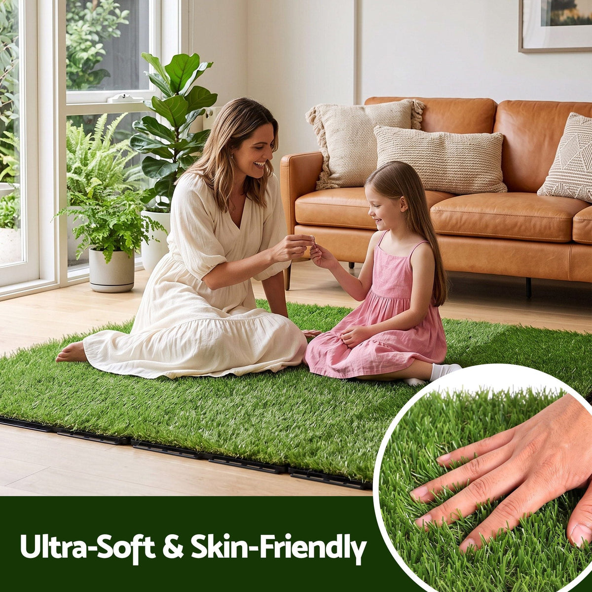 Artificial Grass Turf Tiles Interlocking Mat for Balcony and Pets 9 Pack - Home & Garden > Artificial Plants > Artificial Grass - Rivercity House & Home Co. (ABN 18 642 972 209) - Affordable Modern Furniture Australia