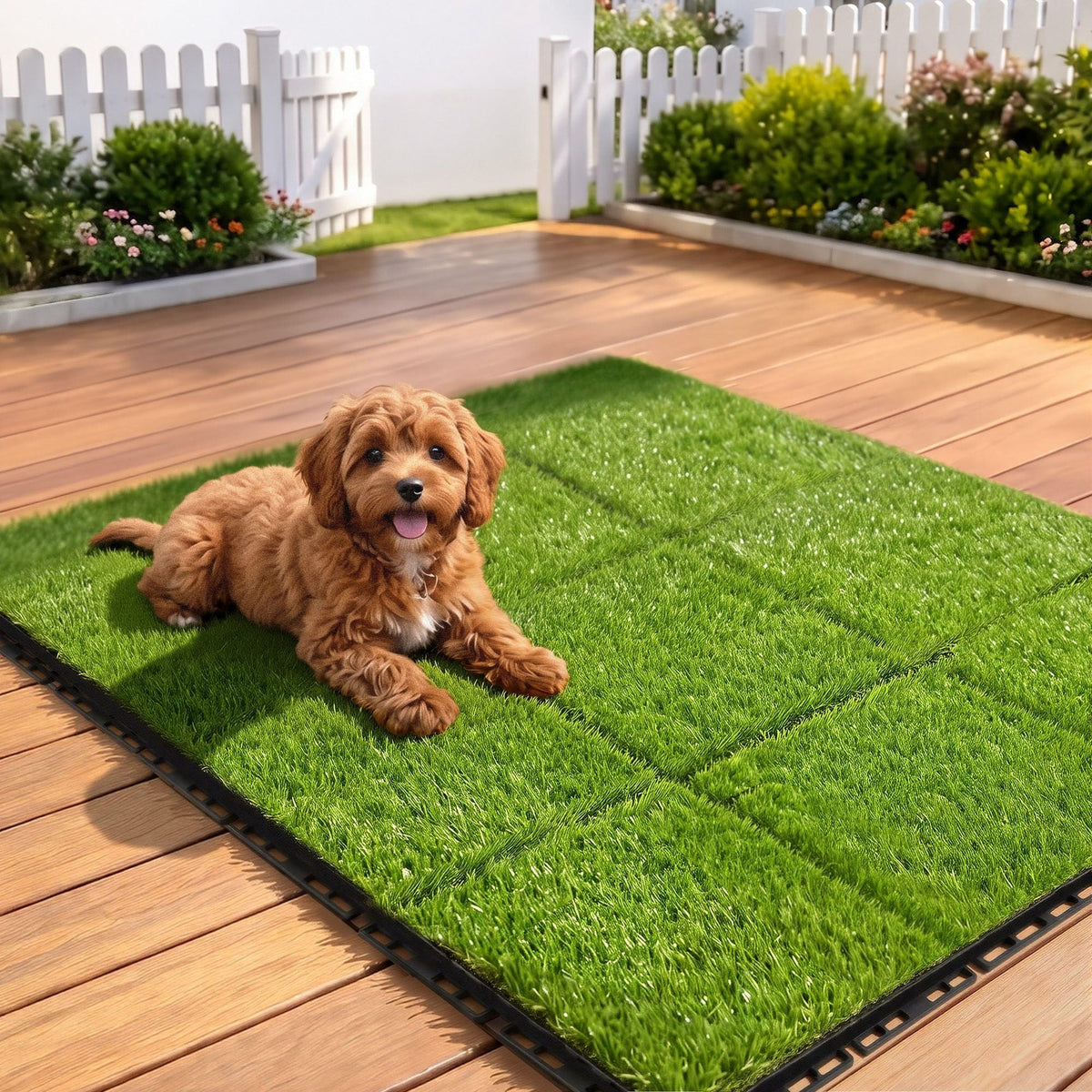 Artificial Grass Turf Tiles Interlocking Mat for Balcony and Pets 9 Pack - Home & Garden > Artificial Plants > Artificial Grass - Rivercity House & Home Co. (ABN 18 642 972 209) - Affordable Modern Furniture Australia