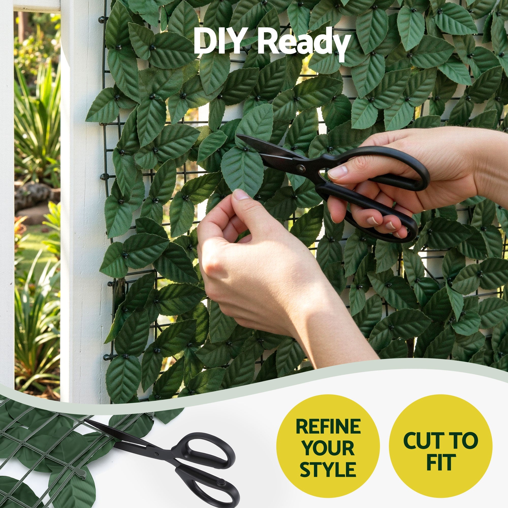 Artificial Ivy Privacy Fence Screen 100x600cm Interlocking Panels for Balcony Patio Garden - Green - Home & Garden > Artificial Plants > Artificial Wall Plants - Rivercity House & Home Co. (ABN 18 642 972 209) - Affordable Modern Furniture Australia