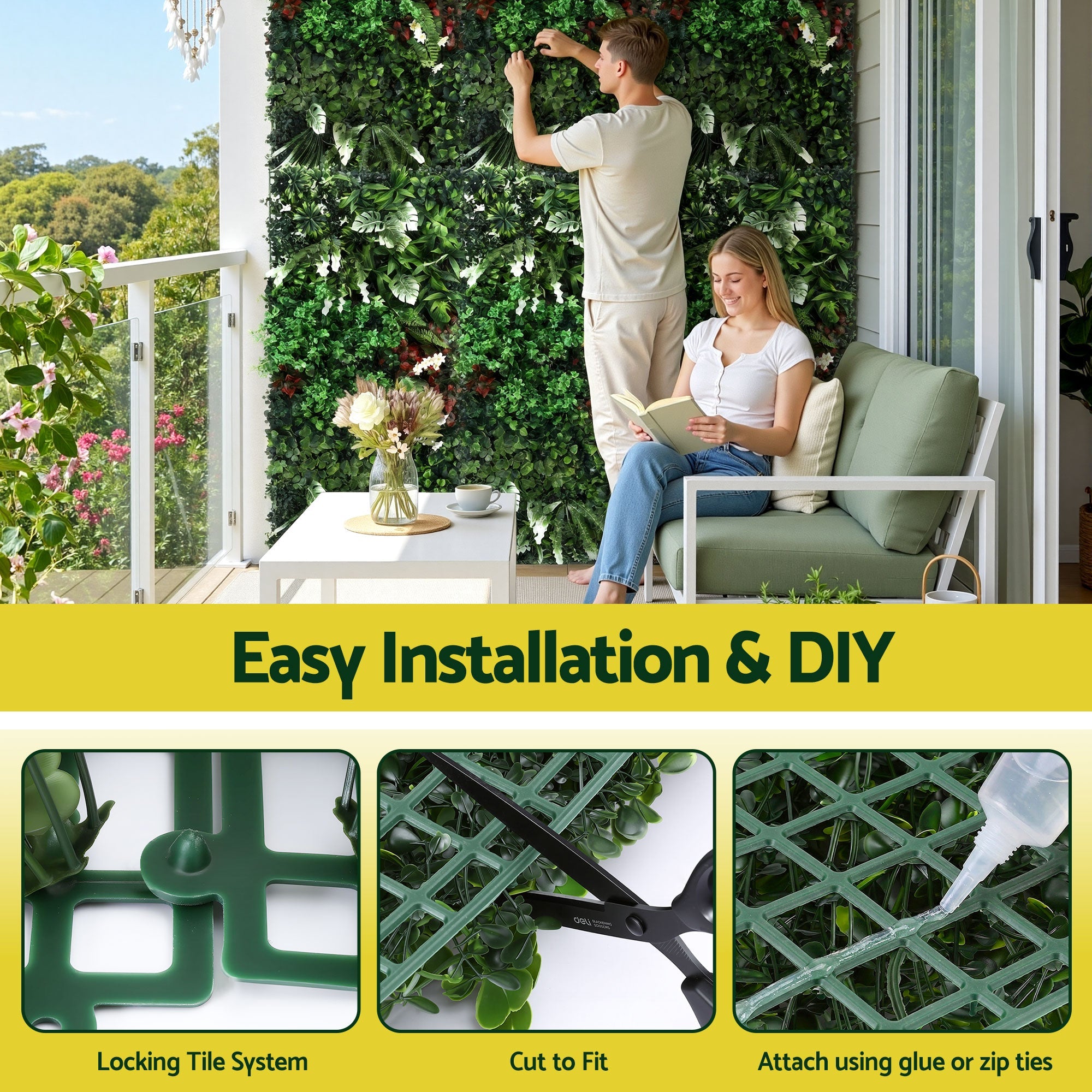 Artificial Plant Wall Panel 50x100cm Boxwood Hedge Backdrop - Green - Home & Garden > Artificial Plants > Artificial Wall Plants - Rivercity House & Home Co. (ABN 18 642 972 209) - Affordable Modern Furniture Australia