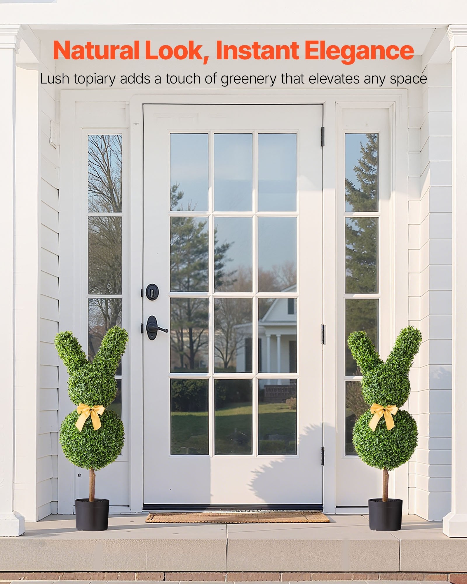 Artificial Topiary Bunny-Shape Boxwood Balls 2 Set 914mm Faux Silk Plant Decor - Natural Green - Home & Garden > Artificial Plants > Artificial Flowers & Plants - Rivercity House & Home Co. (ABN 18 642 972 209) - Affordable Modern Furniture Australia
