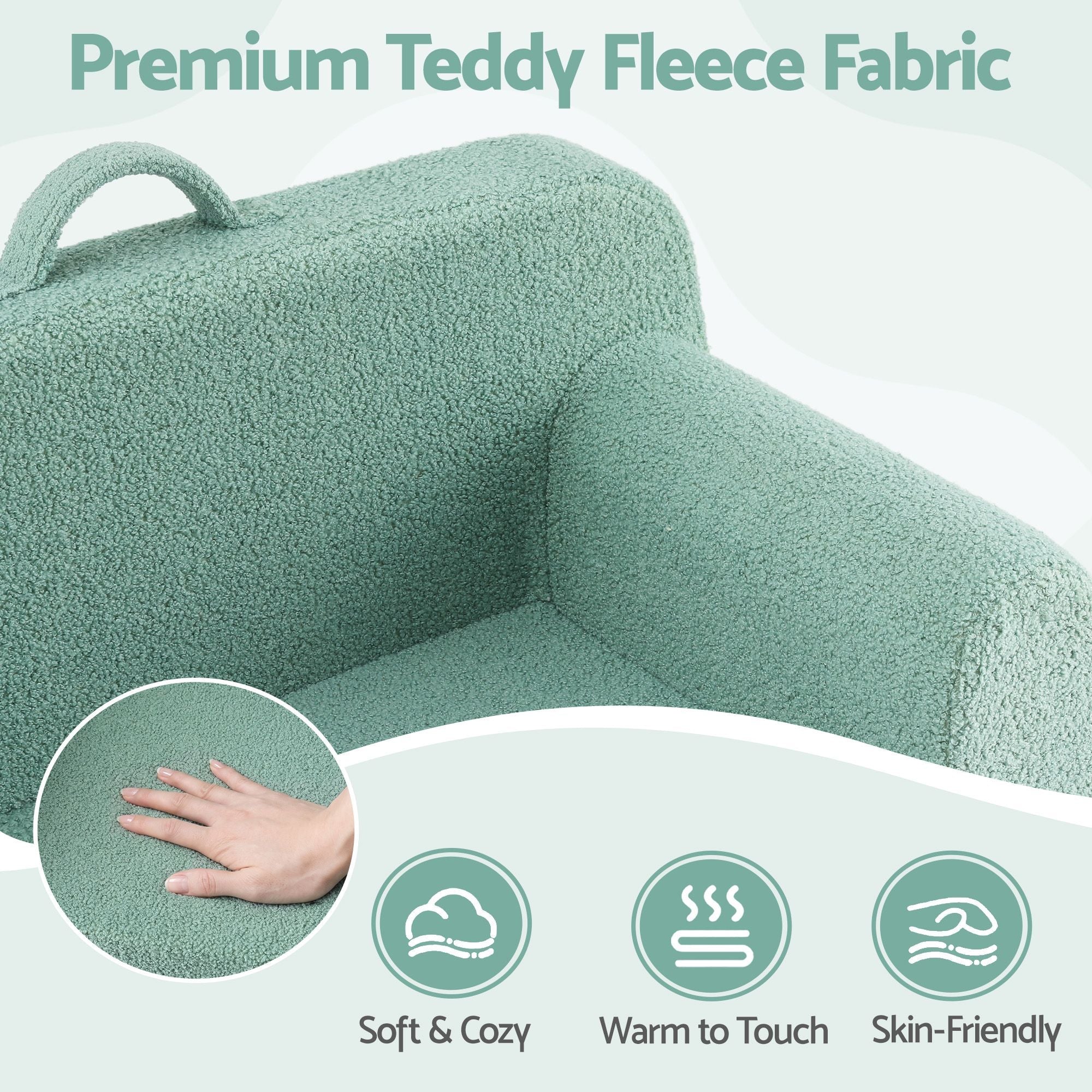 Artiss 1-Seater Kids Sofa with Carry Handle - Mint Green - Furniture > Sofas > Sofas & Sofa Beds - Rivercity House & Home Co. (ABN 18 642 972 209) - Affordable Modern Furniture Australia