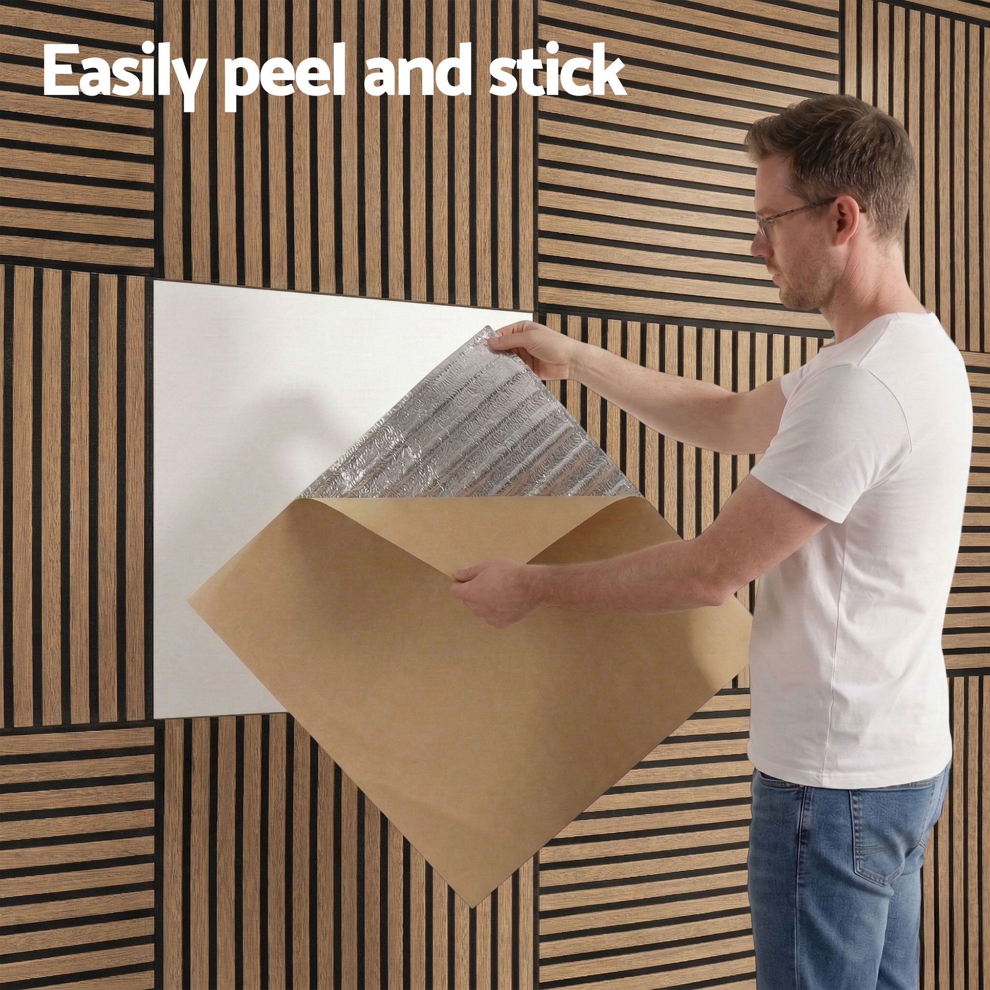 Artiss 10PCS Peel and Stick Wall Panels Tiles 68X68CM Self Adhesive for Home Office Studio Brown - Home & Garden > Decor > Wallpaper - Rivercity House & Home Co. (ABN 18 642 972 209) - Affordable Modern Furniture Australia