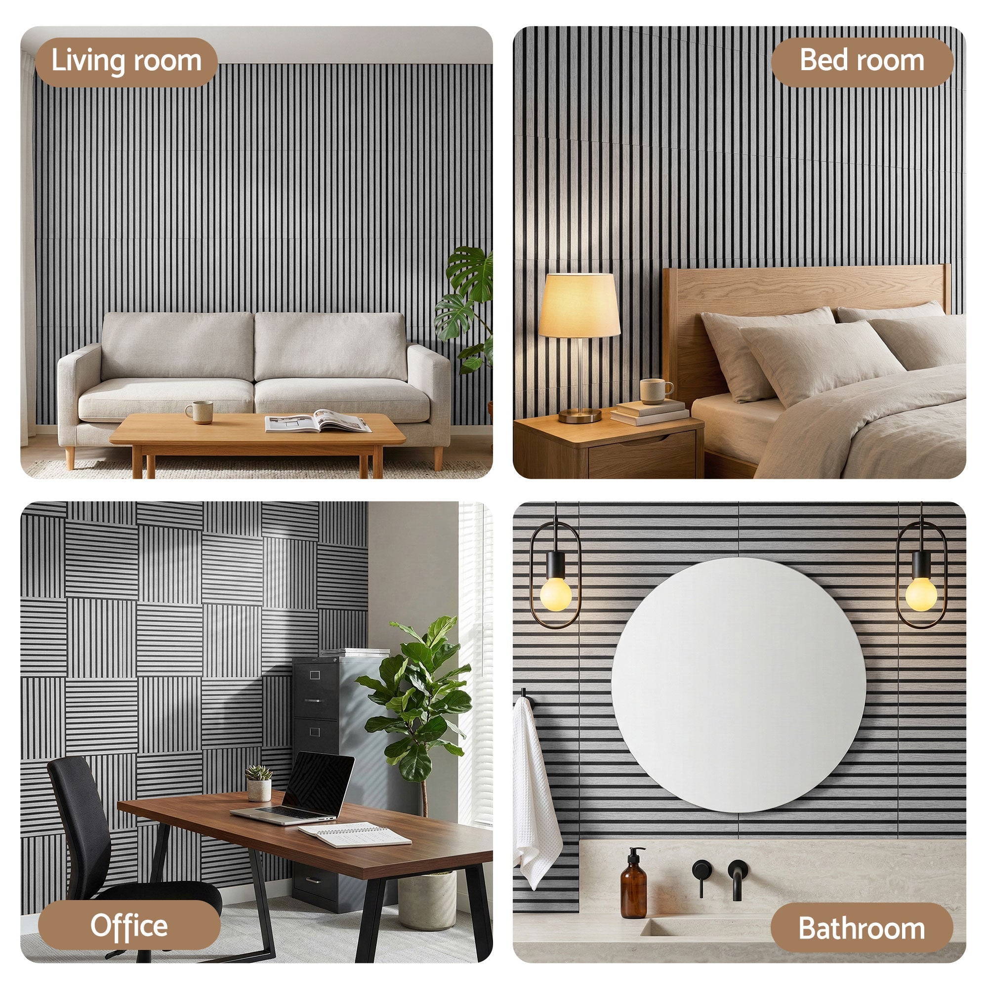 Artiss 10PCS Peel and Stick Wall Panels Tiles 68X68CM Self Adhesive for Home Office Studio Grey - Home & Garden > Decor > Wallpaper - Rivercity House & Home Co. (ABN 18 642 972 209) - Affordable Modern Furniture Australia