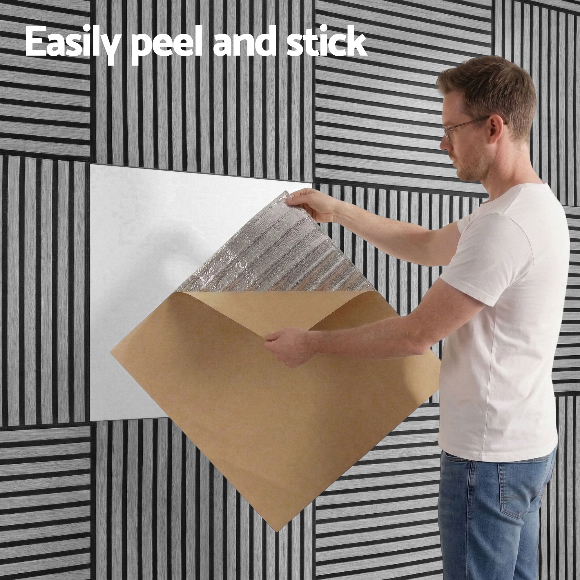 Artiss 10PCS Peel and Stick Wall Panels Tiles 68X68CM Self Adhesive for Home Office Studio Grey - Home & Garden > Decor > Wallpaper - Rivercity House & Home Co. (ABN 18 642 972 209) - Affordable Modern Furniture Australia