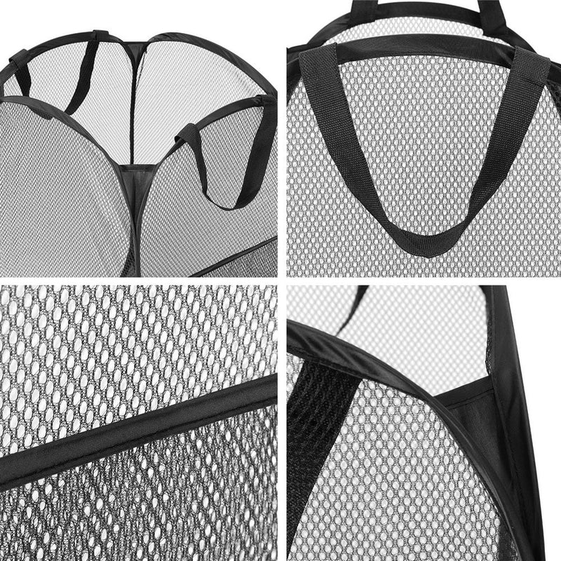 Artiss 2X Laundry Basket Hamper Foldable Black - Furniture > Bathroom - Rivercity House & Home Co. (ABN 18 642 972 209) - Affordable Modern Furniture Australia
