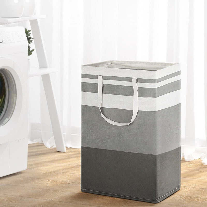 Artiss 2X Laundry Basket Hamper Foldable White Grey - Furniture > Bathroom - Rivercity House & Home Co. (ABN 18 642 972 209) - Affordable Modern Furniture Australia