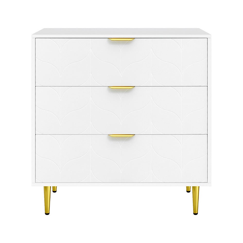 Artiss 3 Chest of Drawers Lowboy Cabinet White - Furniture > Bedroom > Dressers - Rivercity House & Home Co. (ABN 18 642 972 209) - Affordable Modern Furniture Australia