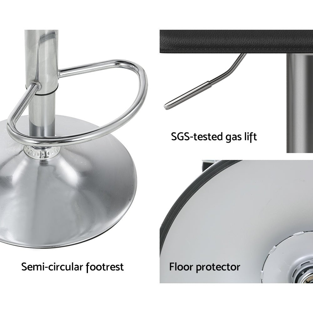 Artiss 4x Bar Stools Faux Leather Chair Black - Furniture > Bar Stools & Chairs - Rivercity House & Home Co. (ABN 18 642 972 209) - Affordable Modern Furniture Australia