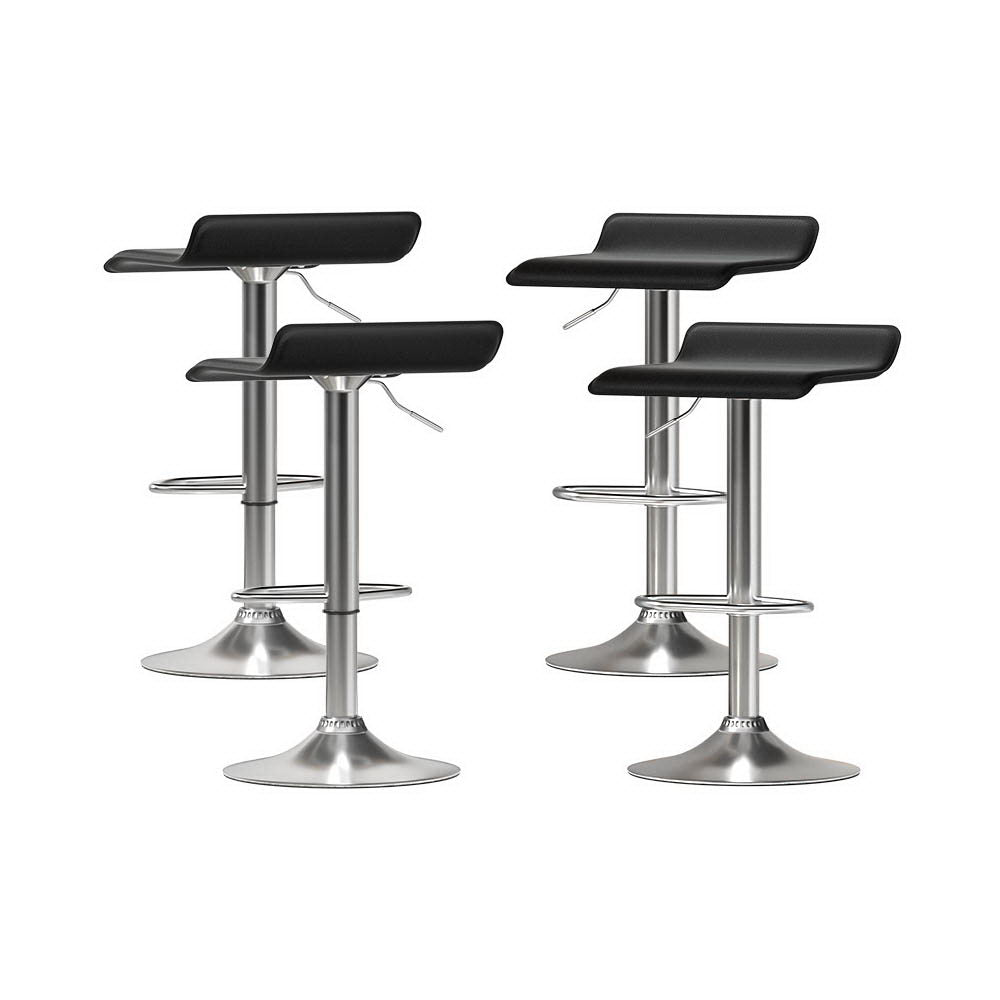 Artiss 4x Bar Stools Faux Leather Chair Black - Furniture > Bar Stools & Chairs - Rivercity House & Home Co. (ABN 18 642 972 209) - Affordable Modern Furniture Australia