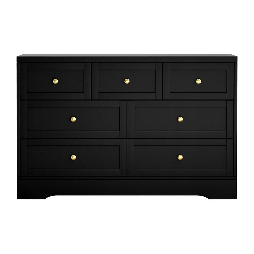 Artiss 7 Chest of Drawers Dresser Table Black - Furniture > Bedroom > Dressers - Rivercity House & Home Co. (ABN 18 642 972 209) - Affordable Modern Furniture Australia