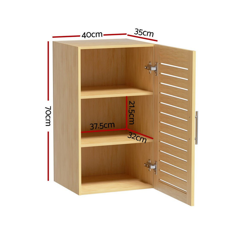 Artiss Bathroom Storage Cabinet 70cm wooden 2 Tier Shelf Wall Mounted JILL - Furniture > Bathroom - Rivercity House & Home Co. (ABN 18 642 972 209) - Affordable Modern Furniture Australia