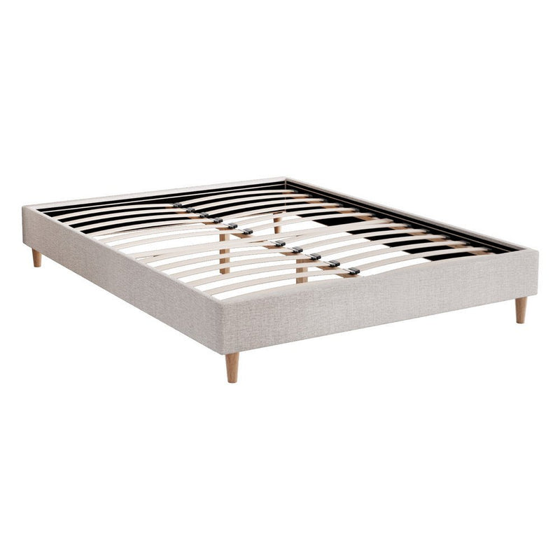 Artiss Bed Frame Double Size Beige ZORA - Furniture > Bedroom - Rivercity House & Home Co. (ABN 18 642 972 209) - Affordable Modern Furniture Australia