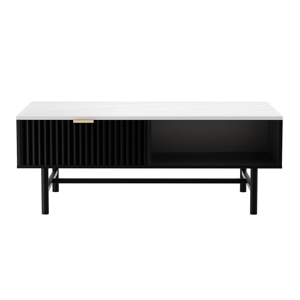 Artiss Coffee Table Drawer Storage Shelf Black - Furniture > Living Room - Rivercity House & Home Co. (ABN 18 642 972 209) - Affordable Modern Furniture Australia