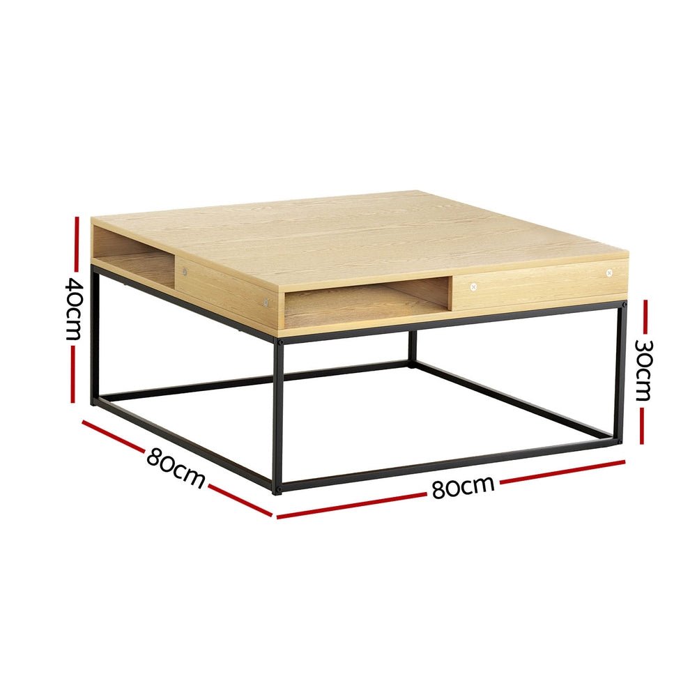 Artiss Coffee Table Storage Shelf Metal Frame - Furniture > Living Room - Rivercity House & Home Co. (ABN 18 642 972 209) - Affordable Modern Furniture Australia