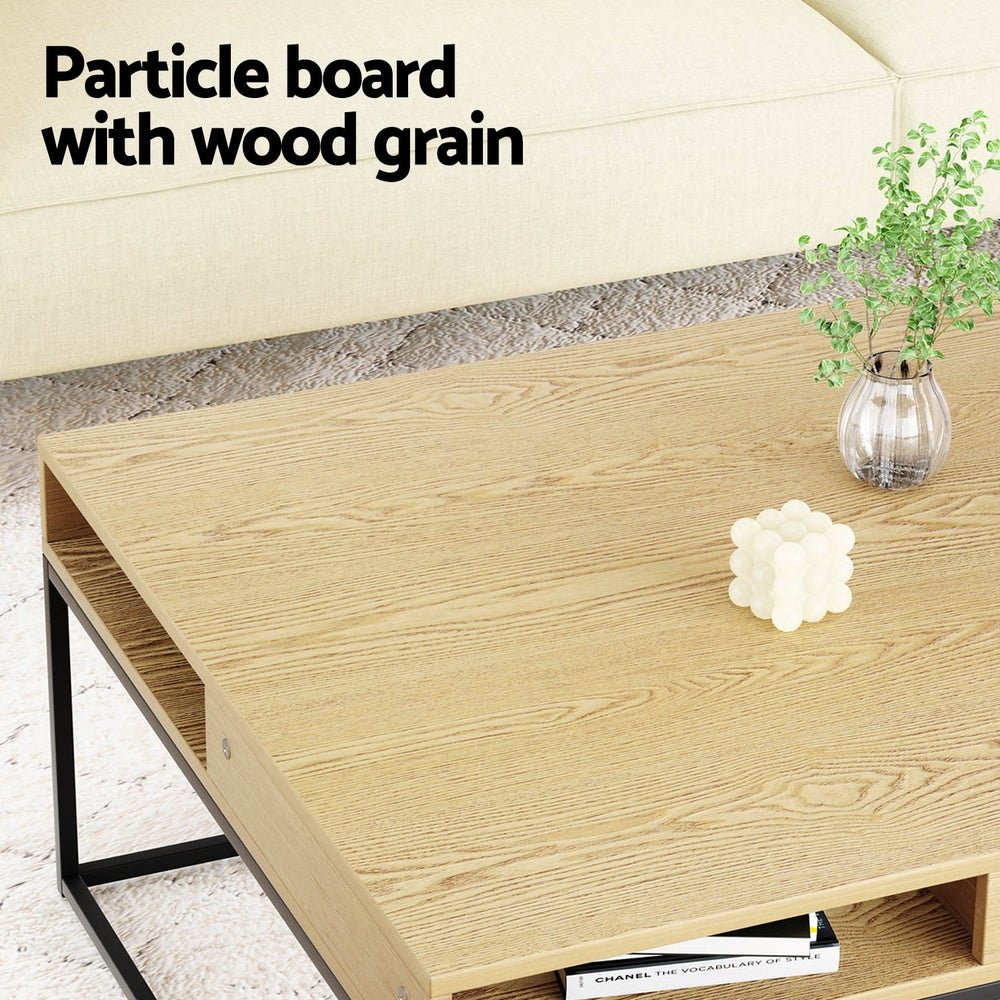 Artiss Coffee Table Storage Shelf Metal Frame - Furniture > Living Room - Rivercity House & Home Co. (ABN 18 642 972 209) - Affordable Modern Furniture Australia