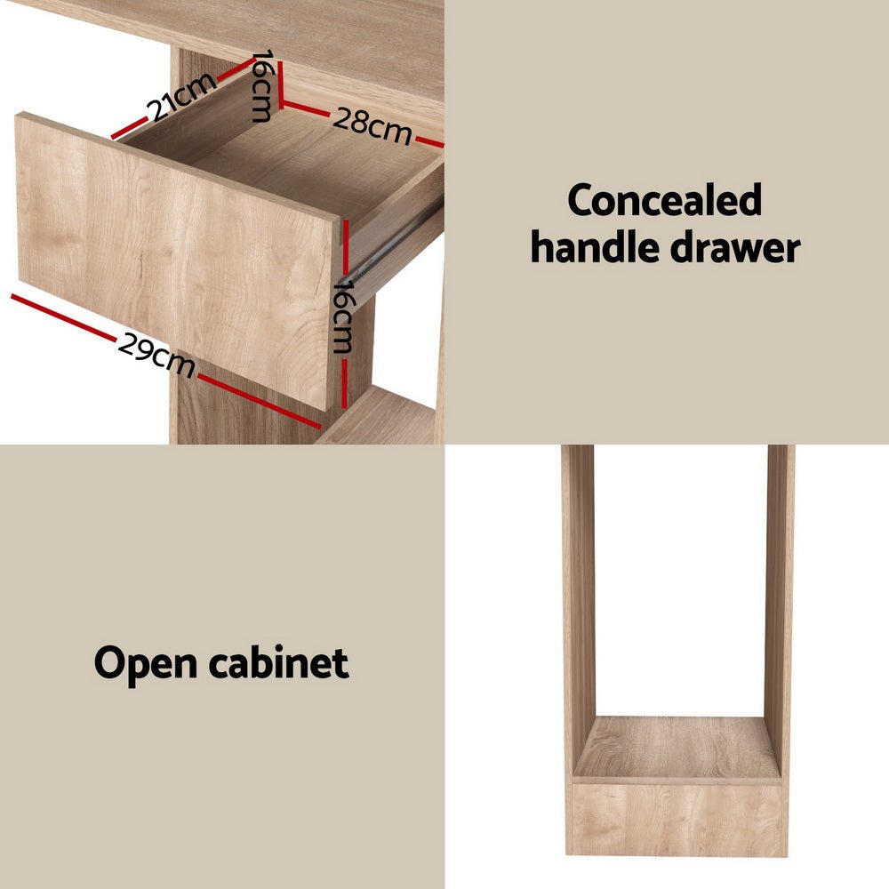 Artiss Computer Desk Bookshelf Drawer Cabinet Oak 120CM - Furniture > Office > Desks - Rivercity House & Home Co. (ABN 18 642 972 209) - Affordable Modern Furniture Australia