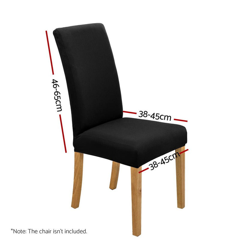 Artiss Dining Chair Covers 4x Slipcovers Spandex Stretch Banquet Wedding Black - Furniture > Bar Stools & Chairs - Rivercity House & Home Co. (ABN 18 642 972 209) - Affordable Modern Furniture Australia