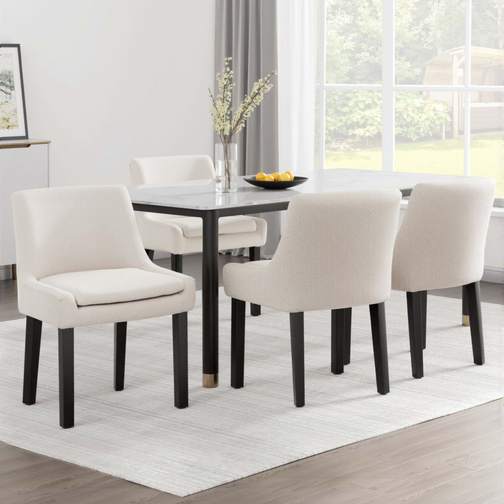 Artiss Dining Chairs Set of 4 Corduroy Wooden Beige - Furniture > Dining > Kitchen & Dining Chairs - Rivercity House & Home Co. (ABN 18 642 972 209) - Affordable Modern Furniture Australia