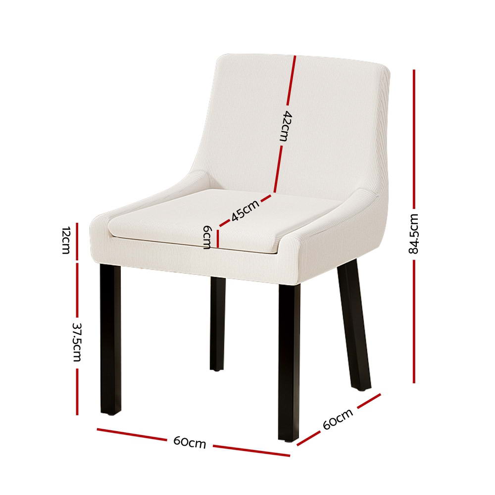 Artiss Dining Chairs Set of 4 Corduroy Wooden Beige - Furniture > Dining > Kitchen & Dining Chairs - Rivercity House & Home Co. (ABN 18 642 972 209) - Affordable Modern Furniture Australia