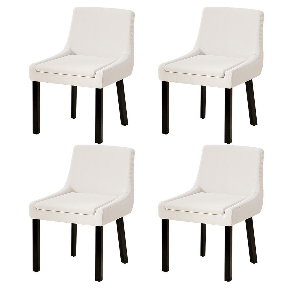 Artiss Dining Chairs Set of 4 Corduroy Wooden Beige - Furniture > Dining > Kitchen & Dining Chairs - Rivercity House & Home Co. (ABN 18 642 972 209) - Affordable Modern Furniture Australia