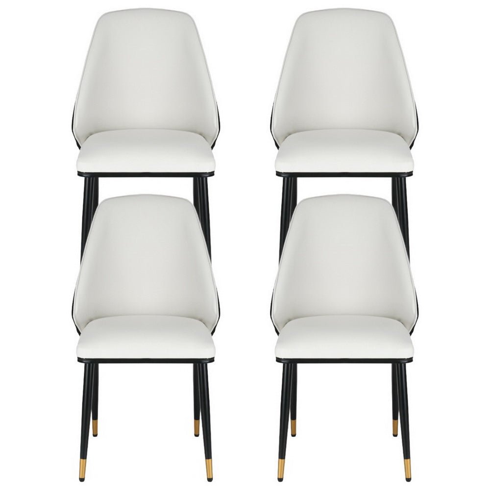 Artiss Dining Chairs Set of 4 Leather Seat Beige and Black - Furniture > Dining > Kitchen & Dining Chairs - Rivercity House & Home Co. (ABN 18 642 972 209) - Affordable Modern Furniture Australia