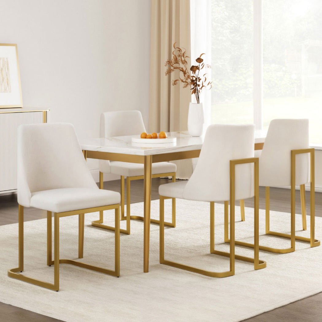 Artiss Dining Chairs Set of 4 Linen Fabric Frame Beige - Furniture > Dining > Kitchen & Dining Chairs - Rivercity House & Home Co. (ABN 18 642 972 209) - Affordable Modern Furniture Australia