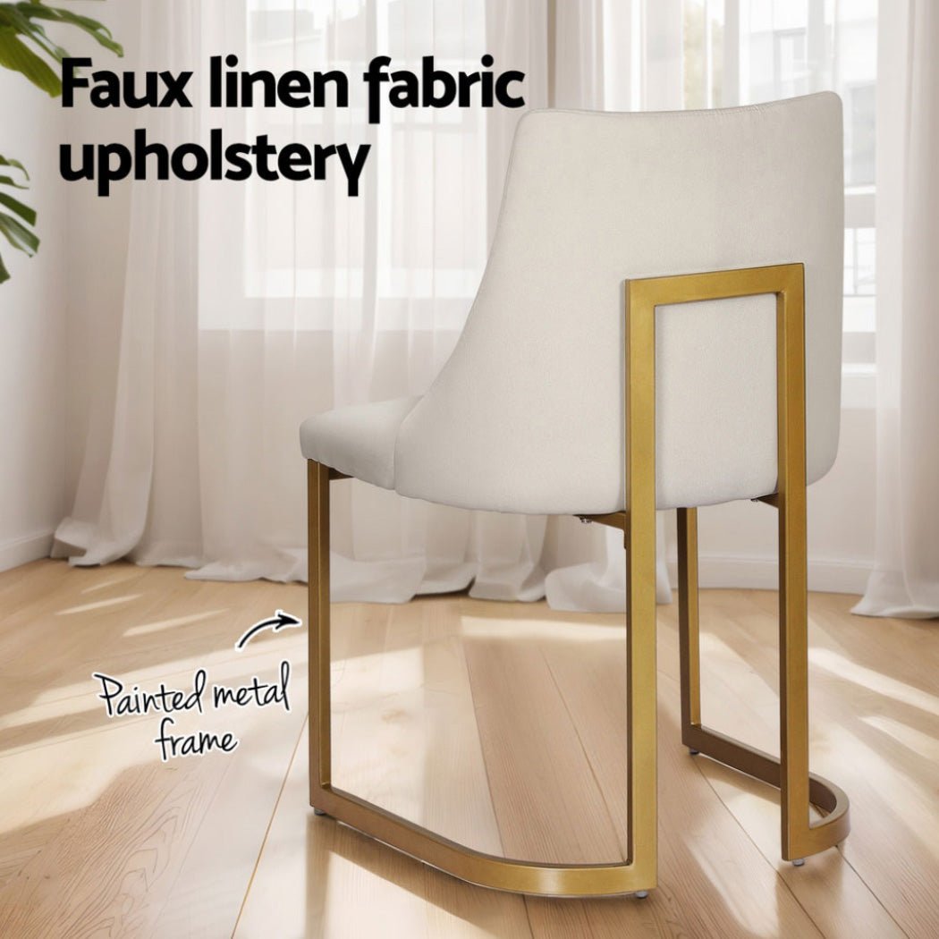 Artiss Dining Chairs Set of 4 Linen Fabric Frame Beige - Furniture > Dining > Kitchen & Dining Chairs - Rivercity House & Home Co. (ABN 18 642 972 209) - Affordable Modern Furniture Australia