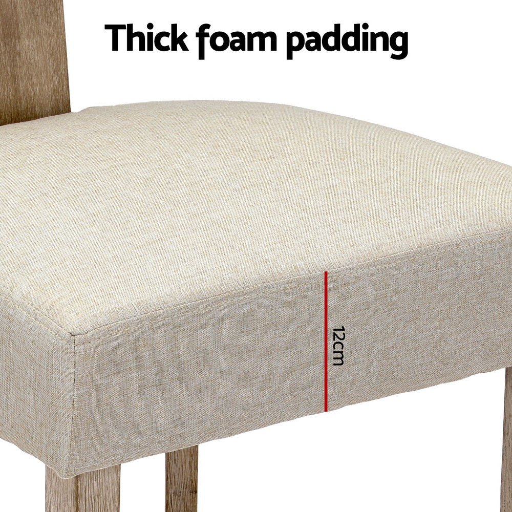 Artiss Dining Chairs Set of 4 Linen Fabric Wooden Beige - Furniture > Dining > Kitchen & Dining Chairs - Rivercity House & Home Co. (ABN 18 642 972 209) - Affordable Modern Furniture Australia