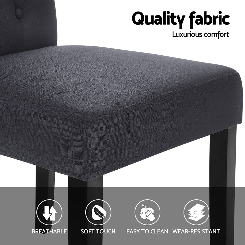 Artiss Dining Chairs Set of 4 Linen Parsons Chair Dark Grey - Furniture > Dining > Kitchen & Dining Chairs - Rivercity House & Home Co. (ABN 18 642 972 209) - Affordable Modern Furniture Australia