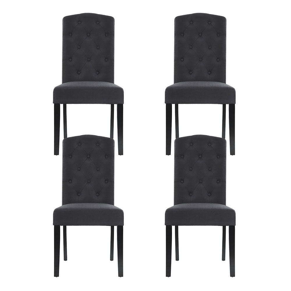 Artiss Dining Chairs Set of 4 Linen Parsons Chair Dark Grey - Furniture > Dining > Kitchen & Dining Chairs - Rivercity House & Home Co. (ABN 18 642 972 209) - Affordable Modern Furniture Australia