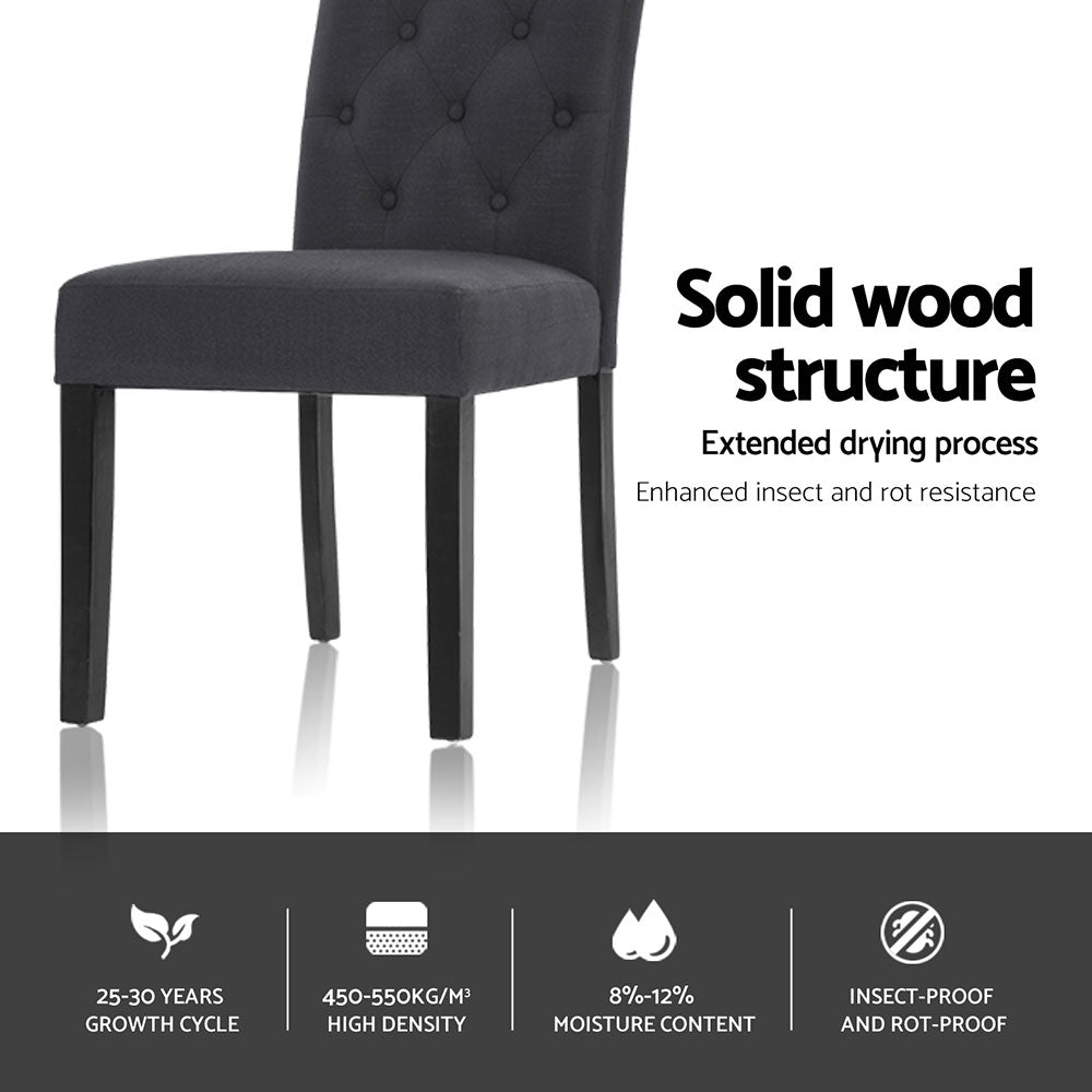 Artiss Dining Chairs Set of 4 Linen Parsons Chair Dark Grey - Furniture > Dining > Kitchen & Dining Chairs - Rivercity House & Home Co. (ABN 18 642 972 209) - Affordable Modern Furniture Australia