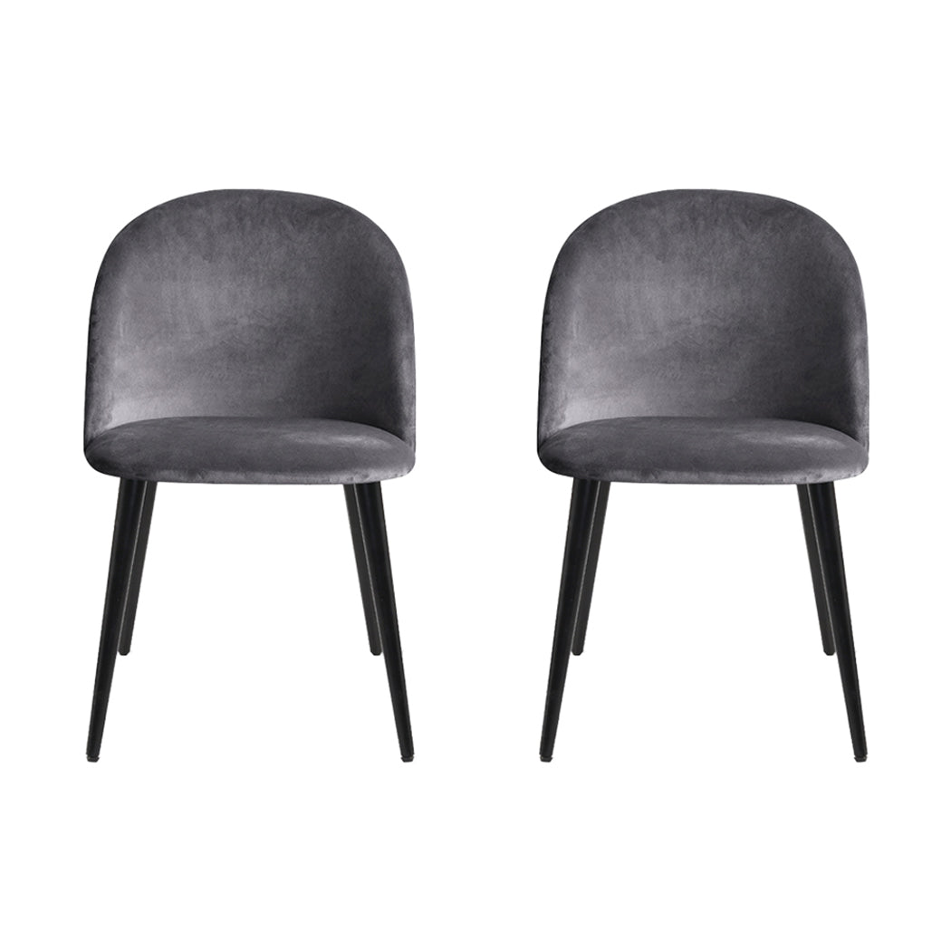 Artiss Dining Chairs Set of 4 Velvet Solid Curved Dark Grey - Furniture > Dining > Kitchen & Dining Chairs - Rivercity House & Home Co. (ABN 18 642 972 209) - Affordable Modern Furniture Australia