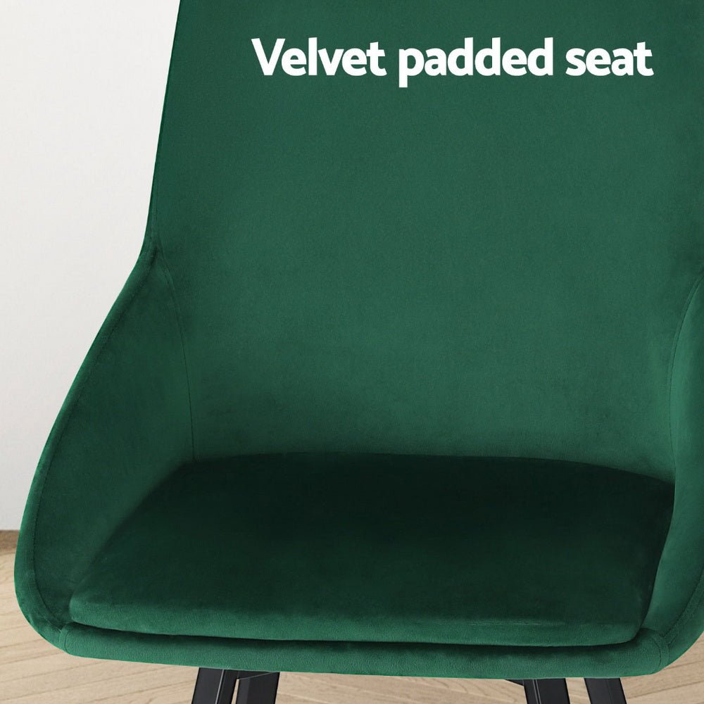 Artiss Dining Chairs Set of 4 Velvet Swivel Base Green - Furniture > Dining > Kitchen & Dining Chairs - Rivercity House & Home Co. (ABN 18 642 972 209) - Affordable Modern Furniture Australia
