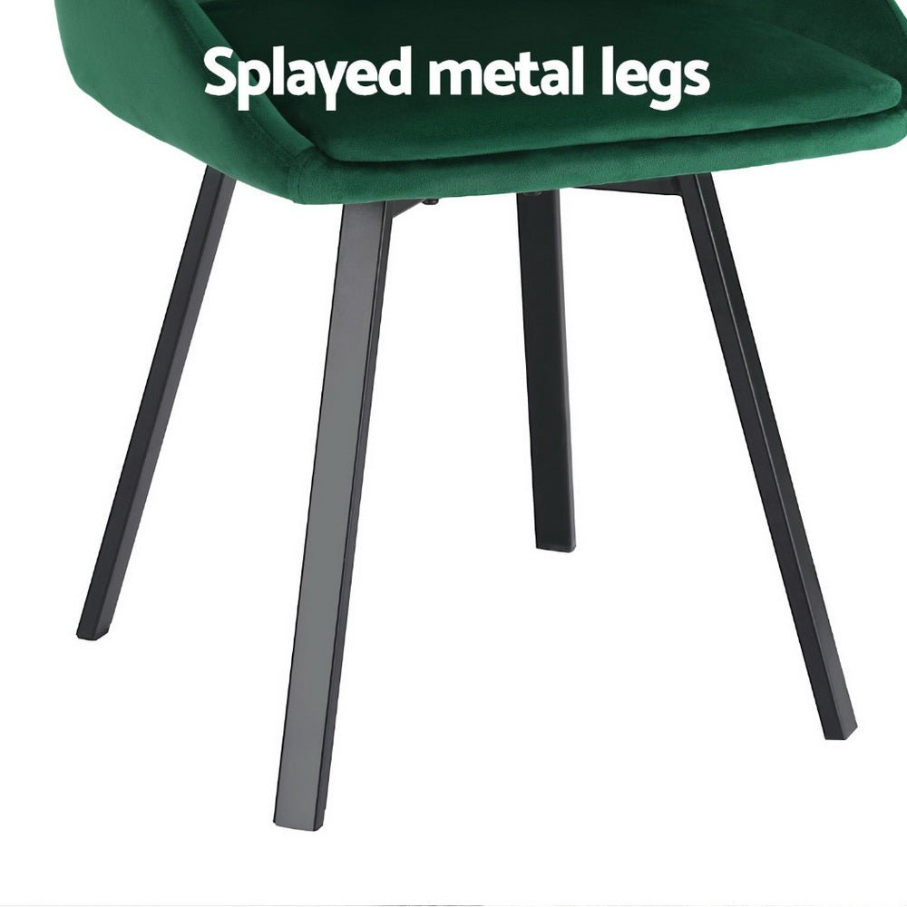 Artiss Dining Chairs Set of 4 Velvet Swivel Base Green - Furniture > Dining > Kitchen & Dining Chairs - Rivercity House & Home Co. (ABN 18 642 972 209) - Affordable Modern Furniture Australia