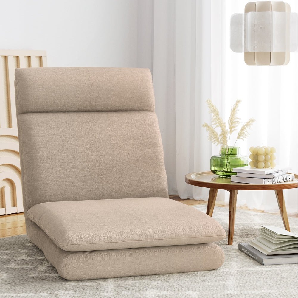 Artiss Floor Lounge Sofa Bed 1 Seater Linen Beige - Furniture > Living Room - Rivercity House & Home Co. (ABN 18 642 972 209) - Affordable Modern Furniture Australia