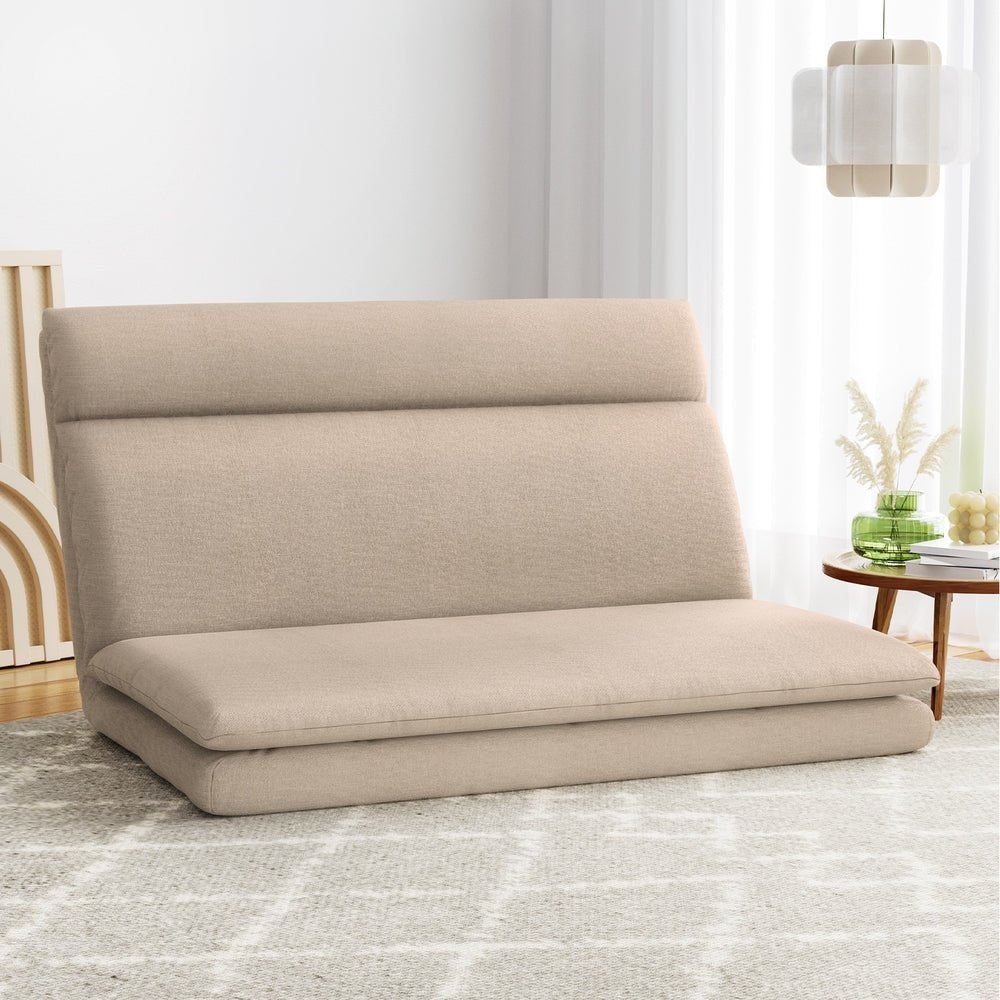 Artiss Floor Lounge Sofa Bed 2 Seater Linen Beige - Furniture > Living Room - Rivercity House & Home Co. (ABN 18 642 972 209) - Affordable Modern Furniture Australia