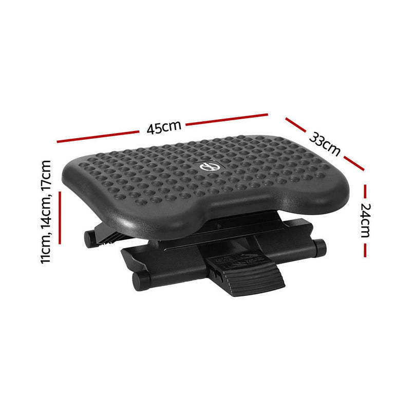 Artiss Foot Rest Stool Office Under Desk Angle Adjustable Footrest Massage Black - Furniture > Office - Rivercity House & Home Co. (ABN 18 642 972 209) - Affordable Modern Furniture Australia