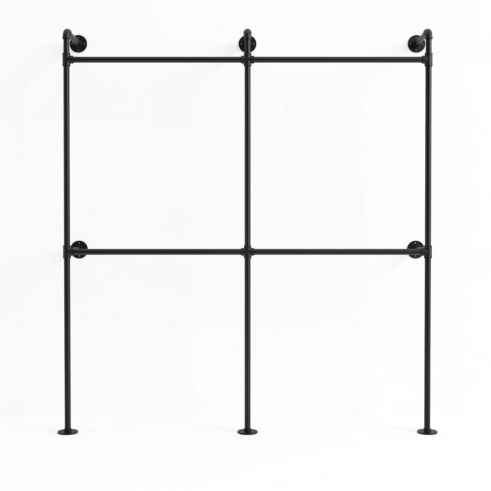 Artiss Industrial Pipe Wall Mounted Clothing Rack 206cm - Black - Furniture > Living Room > Coat Racks - Rivercity House & Home Co. (ABN 18 642 972 209) - Affordable Modern Furniture Australia