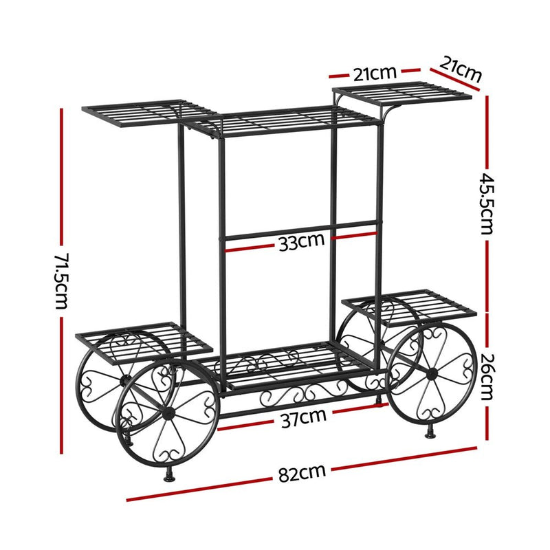 Artiss Plant Stand 6 Tier Iron 4 Wheeler - Furniture > Living Room - Rivercity House & Home Co. (ABN 18 642 972 209) - Affordable Modern Furniture Australia