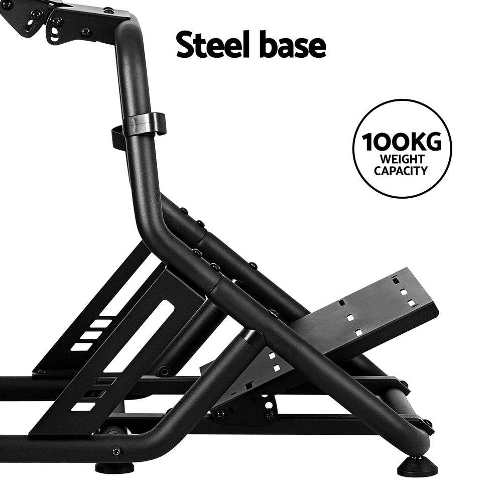 Artiss Racing Simulator Cockpit Steering Wheel Gaming Chair Blue - Furniture > Bar Stools & Chairs - Rivercity House & Home Co. (ABN 18 642 972 209) - Affordable Modern Furniture Australia